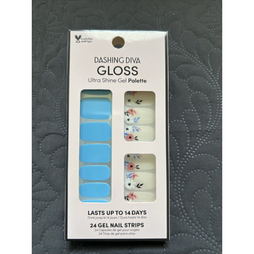 Dashing Diva Gloss Ultra Shine Gel Palette 24ct Gel Nail Strips MGS73 Waterscape